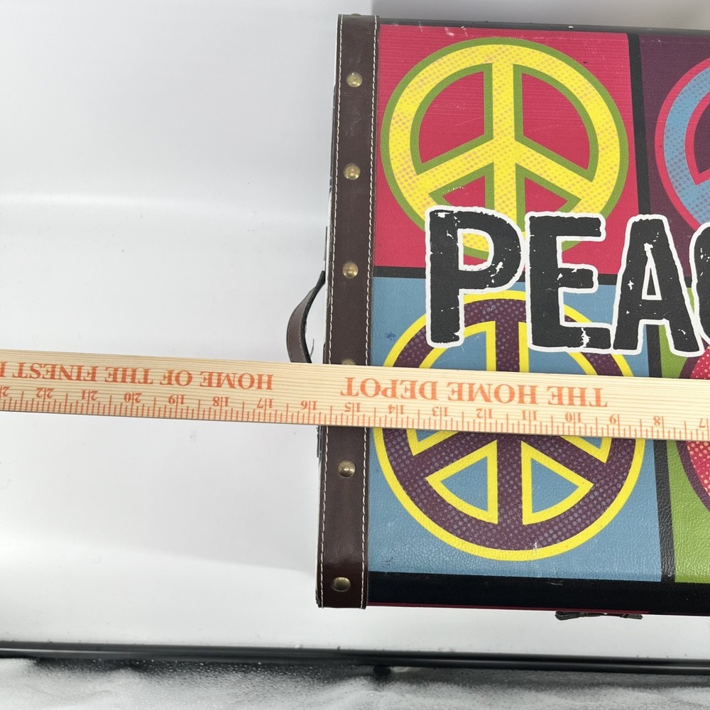 Vintage Peace Colorful Storage Box 16"x16"x16" - Picture 9 of 9